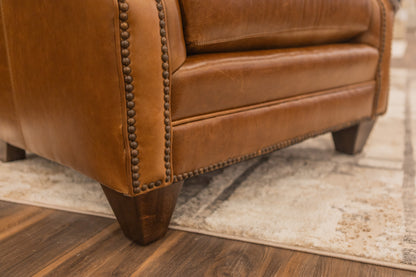 Hoss 37" Tufted Top Grain Leather Club Chair - River Stecco