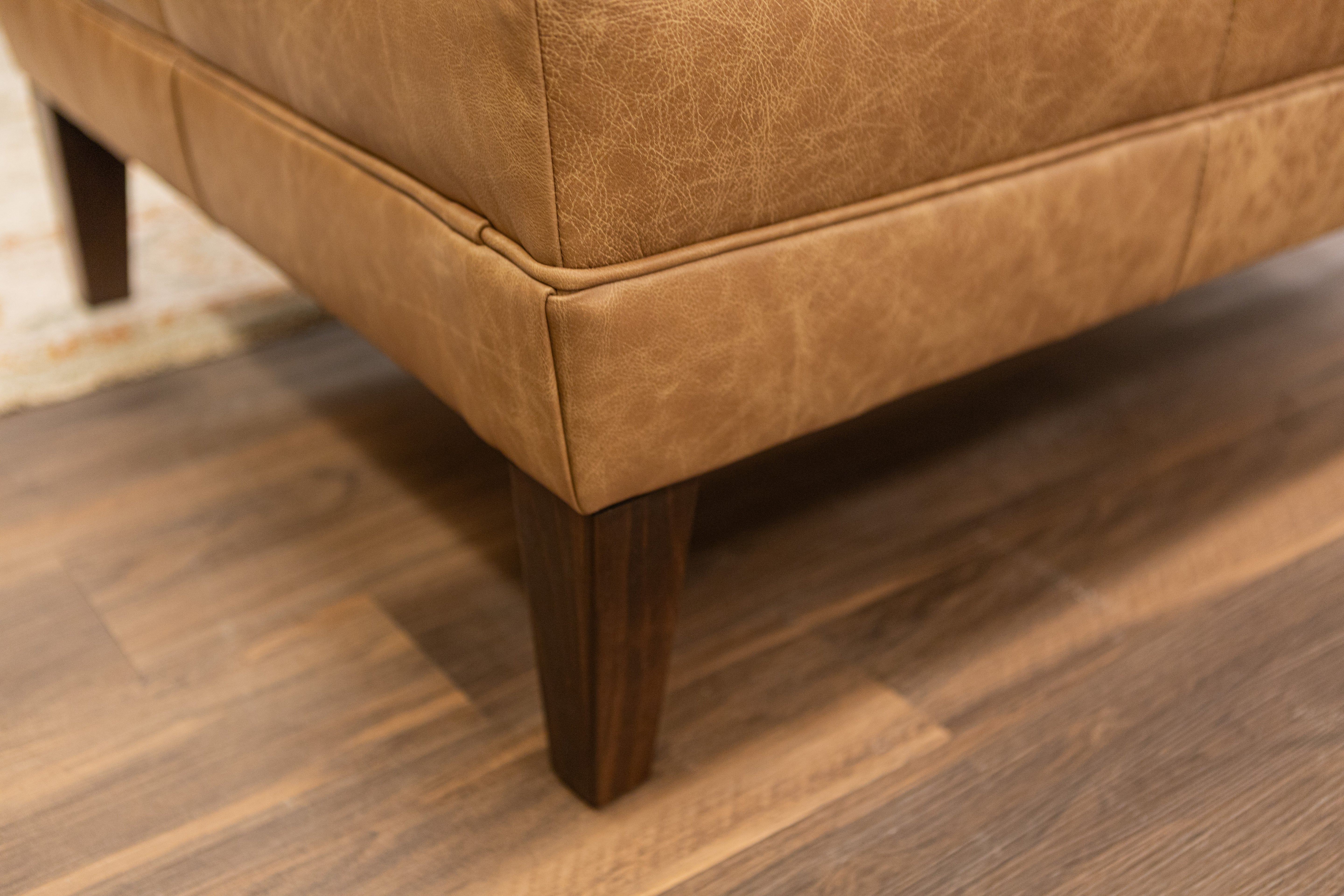 Dutton 46" Customizable Rectangle Top Grain Leather Cocktail Ottoman