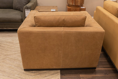 Oliver 45" Top Grain Leather Swivel Chair - Napa Ranch