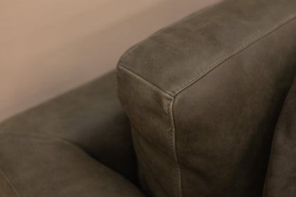 Oliver 92" Top Grain Leather 2 Cushion Sofa - Napa Iron