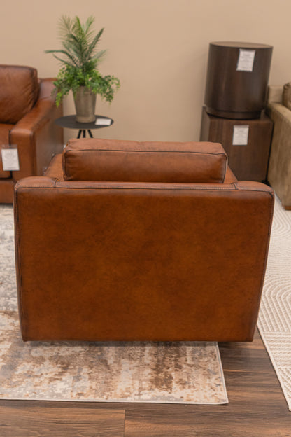 Leonardo 39" Top Grain Leather Swivel Chair - Daytona Antique