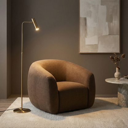 Isabella 39" Swivel Chair - Performance Mushroom