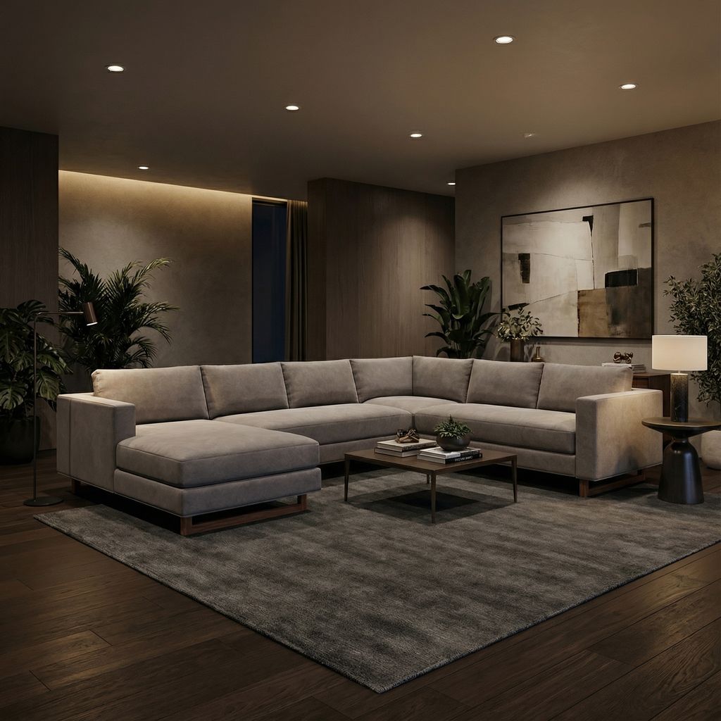 Jeffrey Express Ship 125" x 95" Sectional + Chaise