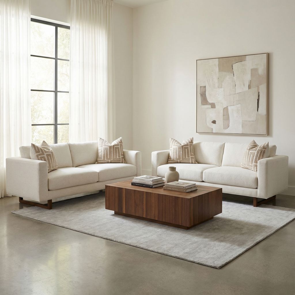 Jeffrey Express Ship 80" 2 Cushion Sofa - Crypton Natural Linen