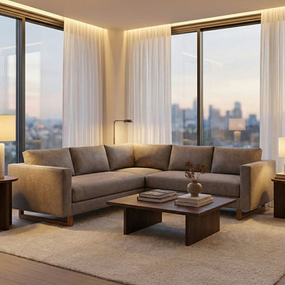 Jeffrey Quick Ship 95" x 94" Bench Cushion Sectional