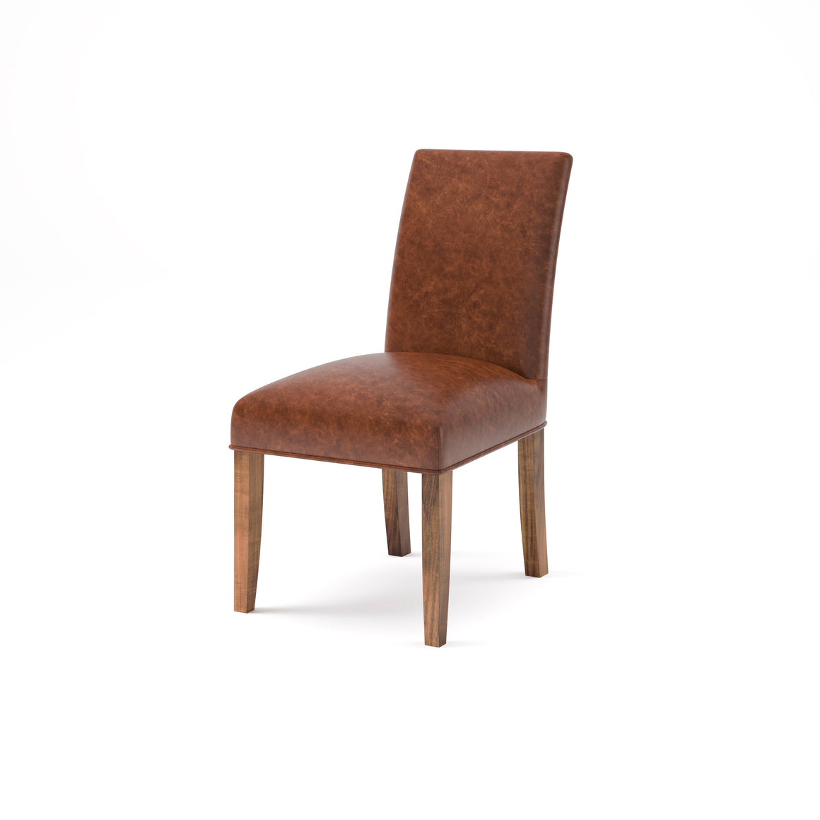 Jonas Top Grain Leather Dining Chair -  Whiskey + Natural & Smoke