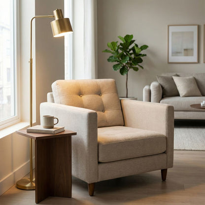 Josh Express Ship 34" Tufted Occasional Chair - Ivy League Brown