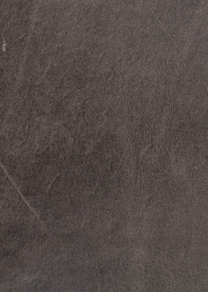 Bradley 44" Wood Frame Top Grain Leather Ottoman Coffee Table - Dark Mushroom Taupe