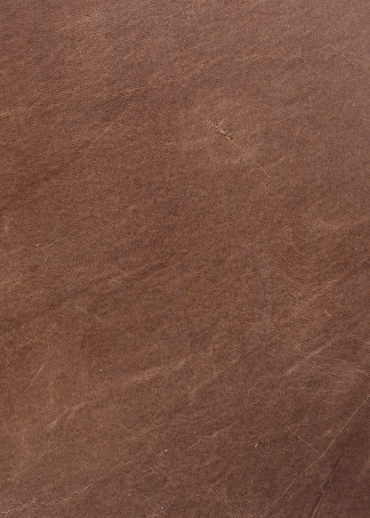 Penelope Express Ship 36" Round Top Grain Leather Ottoman - Smokehouse Brown