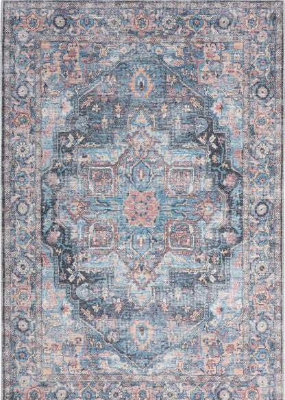 WCE - New Horizons Washable Area Rug - Light Blue Multi Color