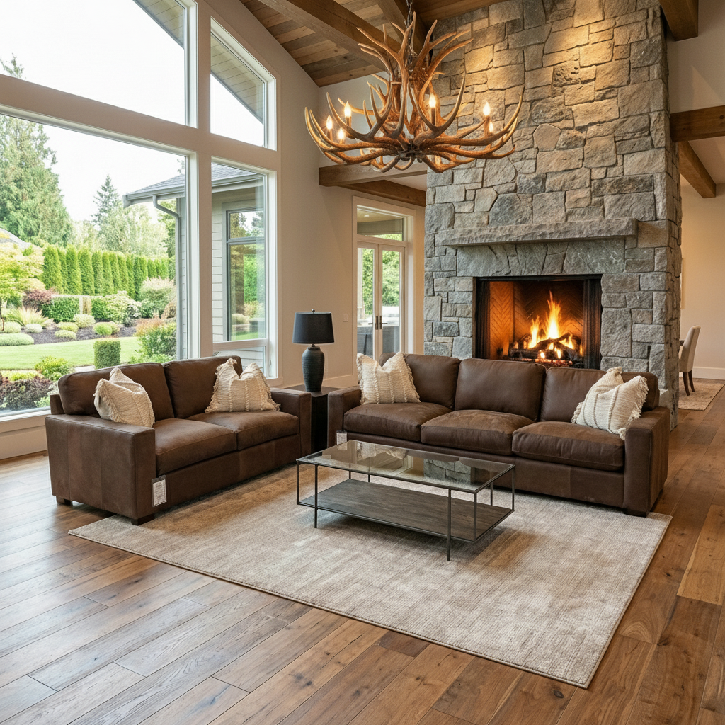 Laredo 73" Wide Track Arm 3 Cushion Top Grain Leather Loveseat- Dixieland Tobacco