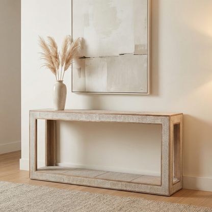 Laszlo 72" Mahogany Console Table - Straw Wash