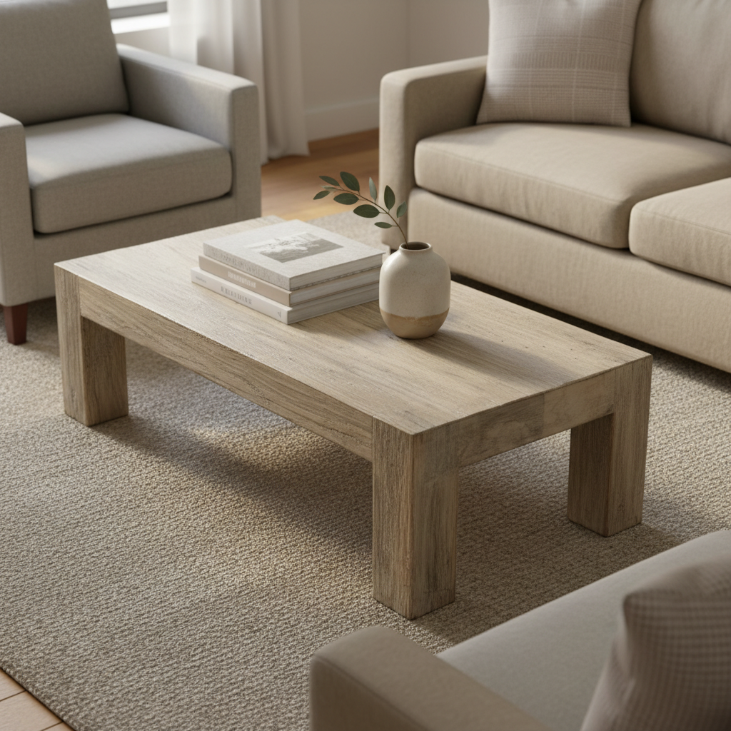 Leon 60" Reclaimed Oak Coffee Table - Light Natural