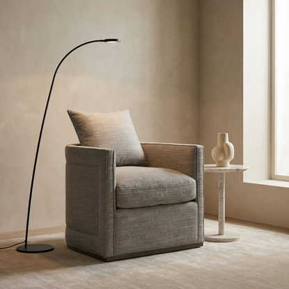 Logan 31" Swivel Chair - Flax + Mocha