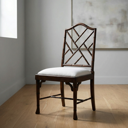 Maeve 20" Mahogany Dining Chair - Performance White