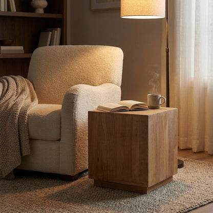 Malcolm Acacia 20" Square End Table - New White Wash