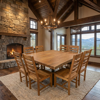 Malcolm 60" Acacia Live Edge Square Dining Table - Natural