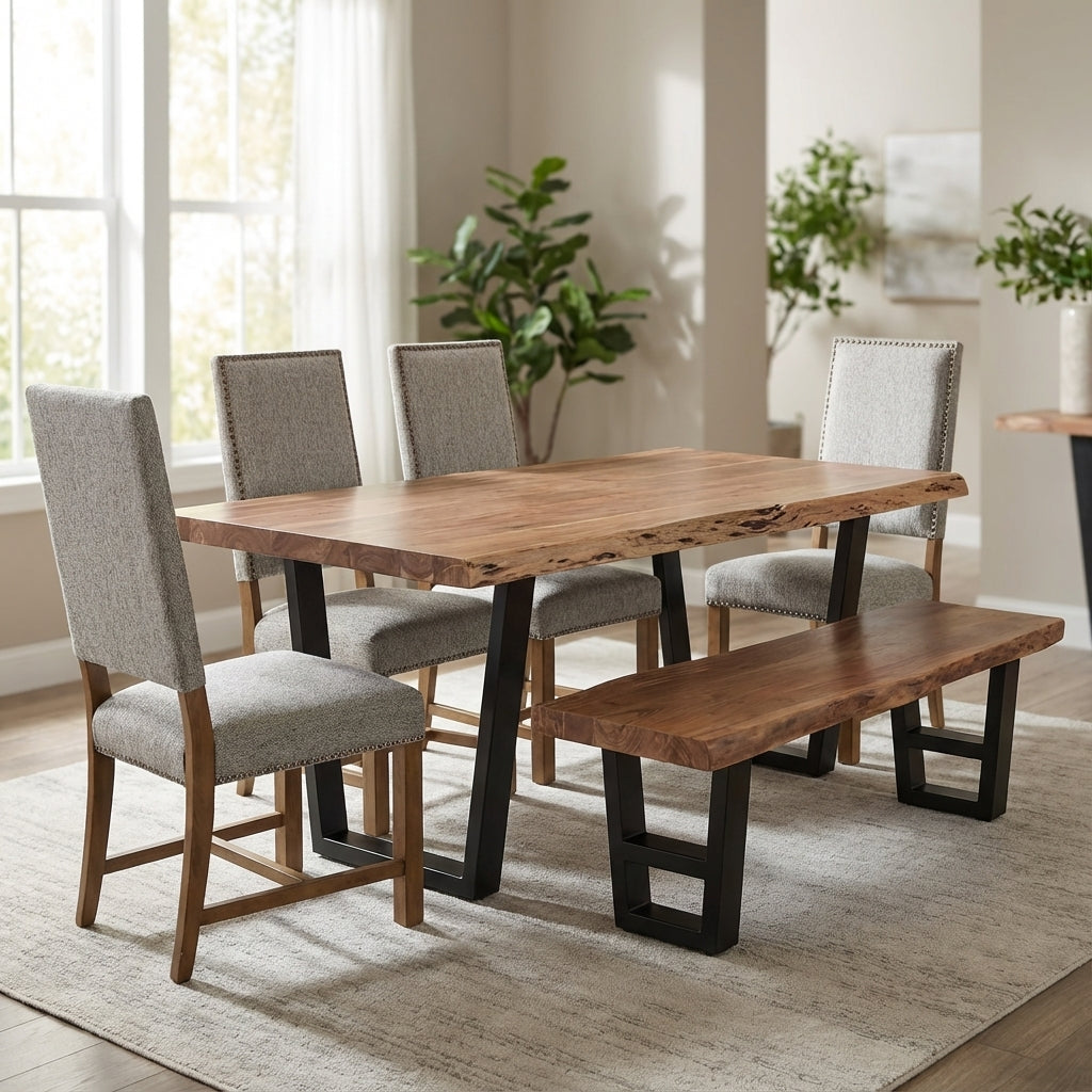 Malcolm Acacia 72" Live Edge Dining Table - Natural