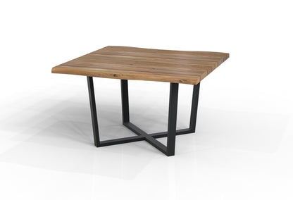 Malcolm 60" Acacia Live Edge Square Counter Table - Natural + Gray