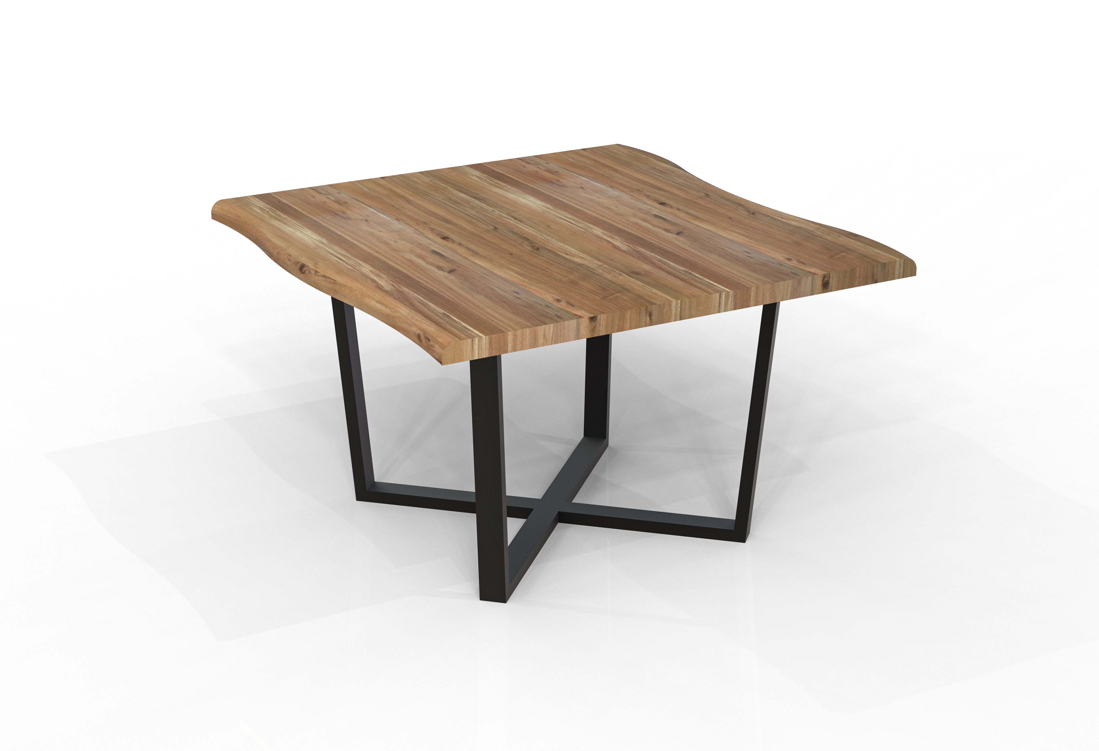 Malcolm 60" Acacia Live Edge Square Counter Table - Natural + Gray