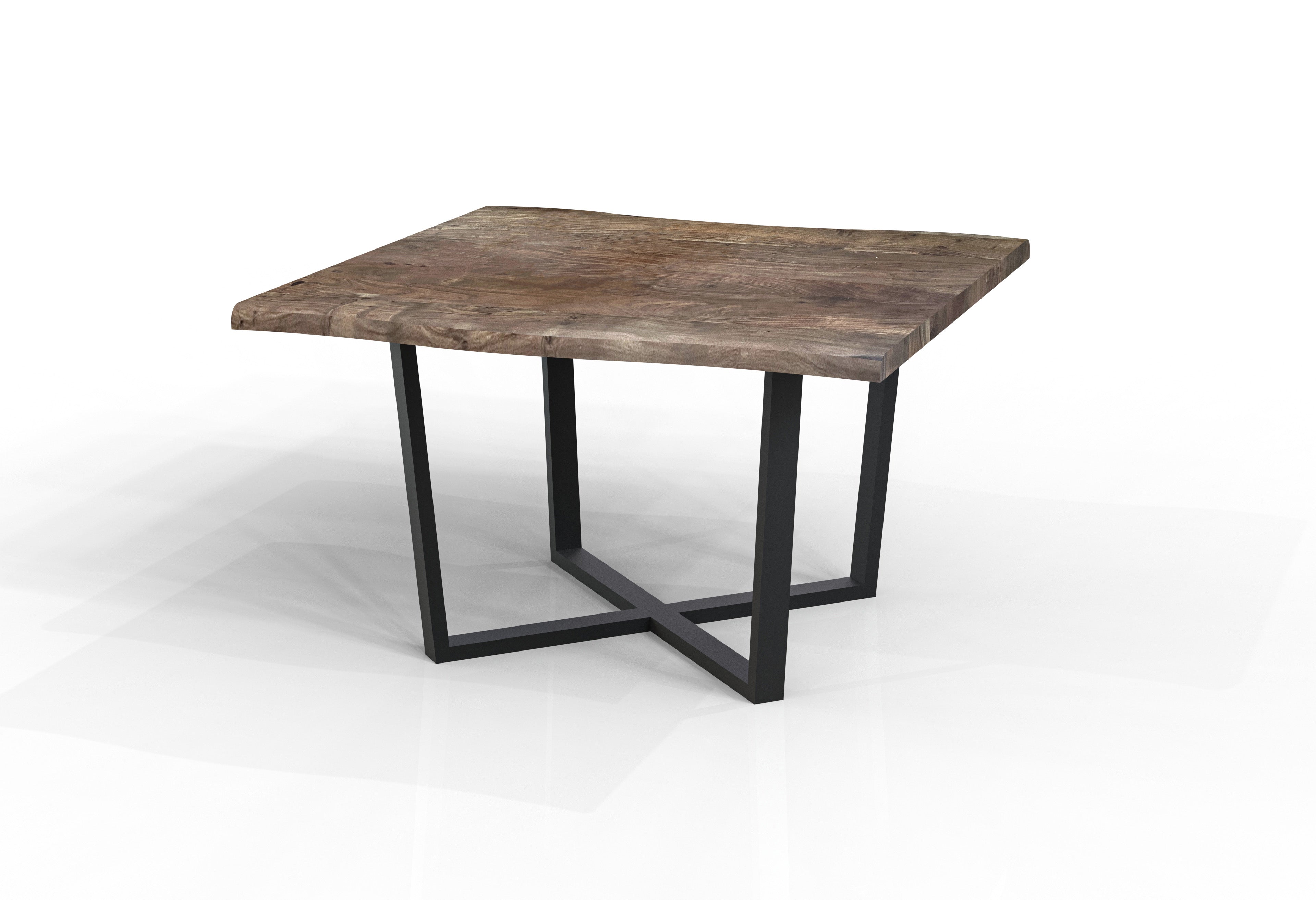 Malcolm 60" Acacia Live Edge Square Counter Table - Natural + Smoke