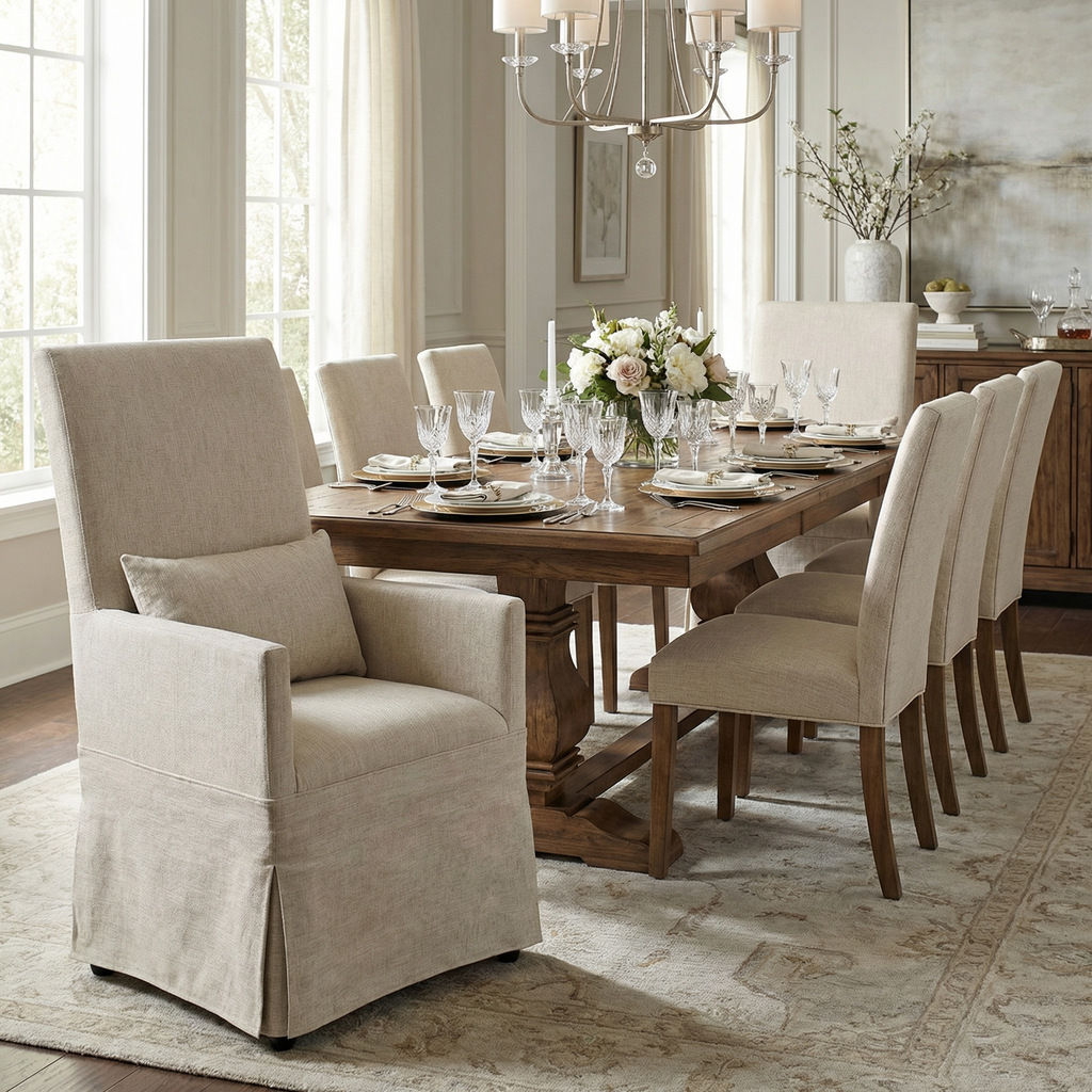 Mandy Slipcovered Arm Chair - French Linen