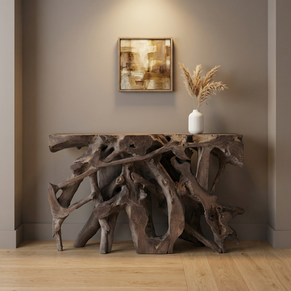 Mannie 61" Teak Console Table - Gray Teak