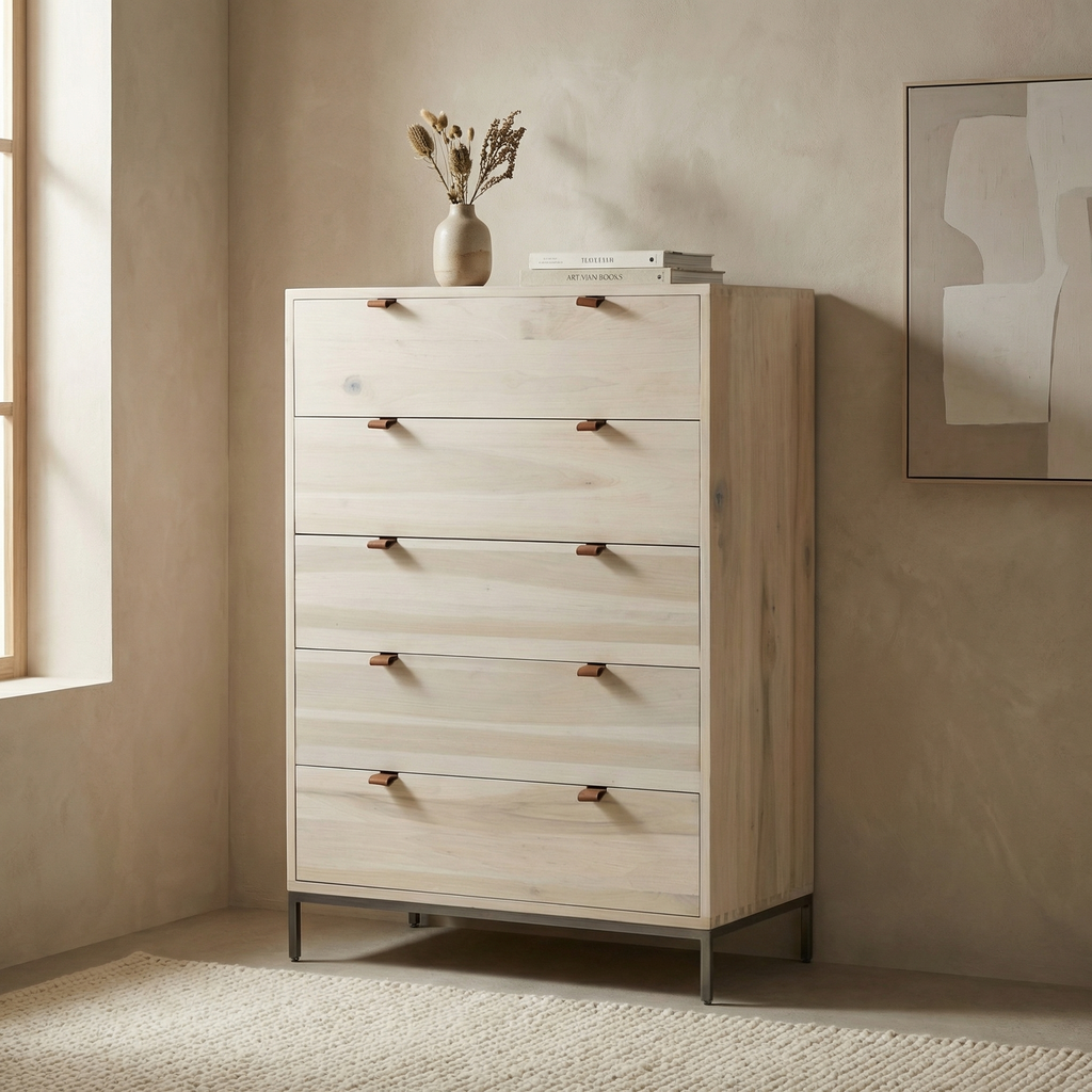 Marcel 36" 5 Drawer Dresser - Dove Poplar