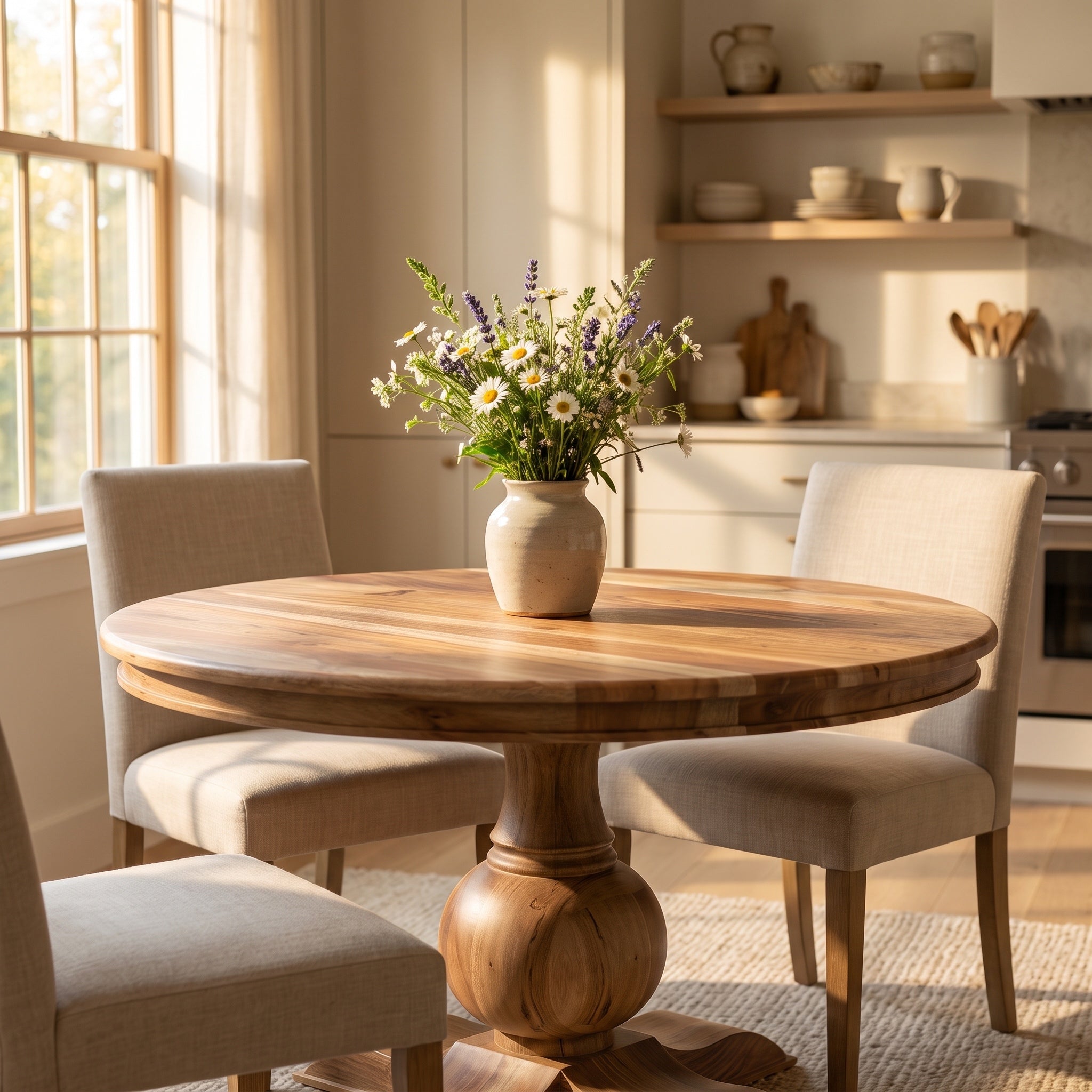 Marcia 53" Round Dining Table - Honeycomb