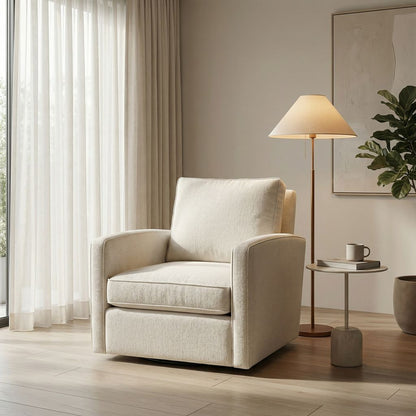 Matthew Express Ship 30" Swivel Glider - Crypton Natural Linen