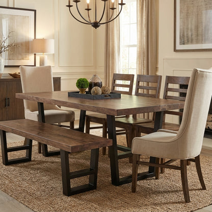 Maxwell Acacia 108" Dining Table - Natural + Smoke