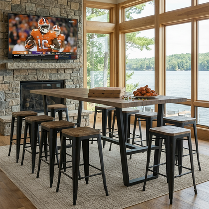 Maxwell Acacia Bar Height Pub Table - Natural + Smoke