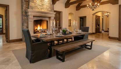 Maxwell 96" Acacia Dining Bench - Natural + Smoke