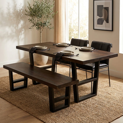 Maxwell Acacia 72" Dining Table - Natural + Smoke