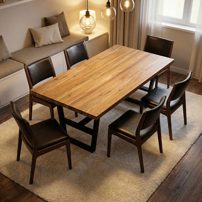 Maxwell Acacia 96" Dining Table - Natural + Gray