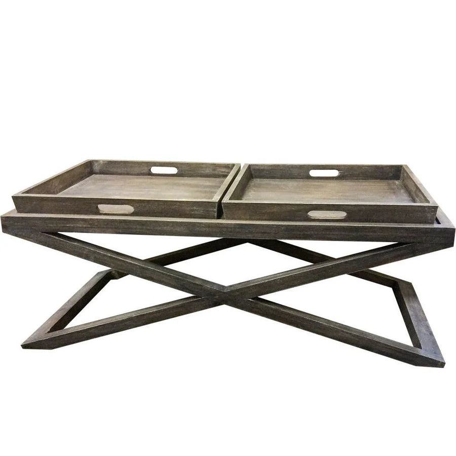 Tollo 48' Dual Tray Coffee Table - Brown Driftwood