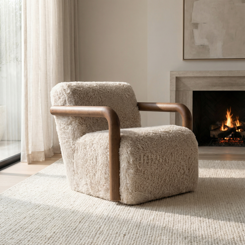 Milo 30" Swivel Chair - Oak + Vanilla