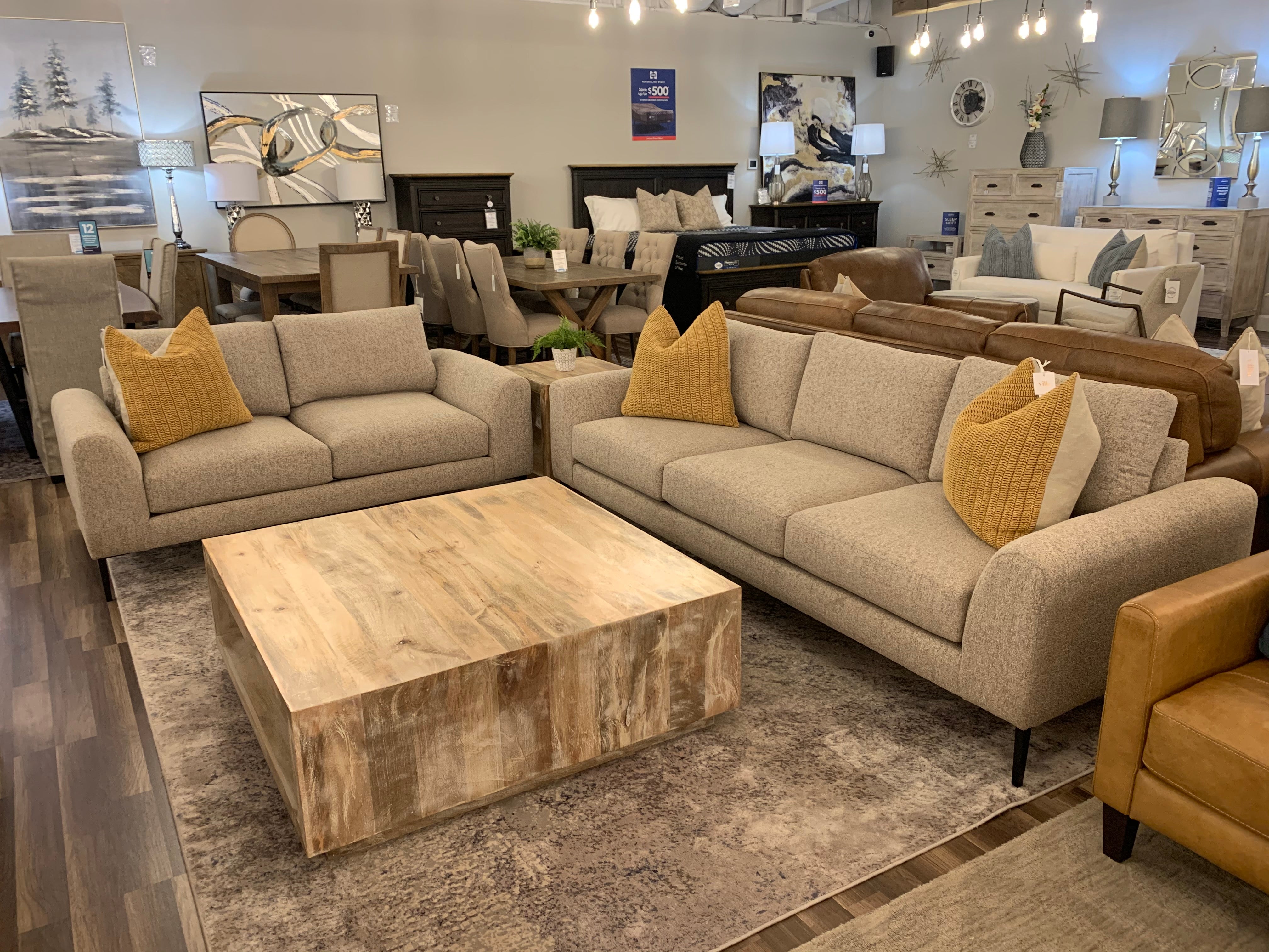 Monte Express Ship 69" 2 Cushion Loveseat - Textured Taupe