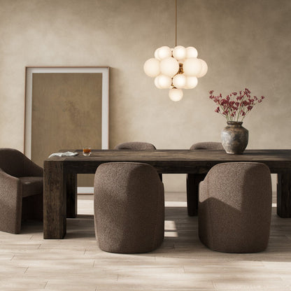 Murano 108" Dining Table - Ebony Rustic Woodworm Oak