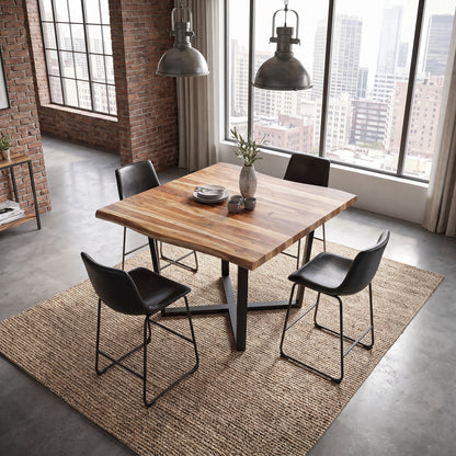 Nathan 60" Live Edge Square Counter Table - Honeycomb