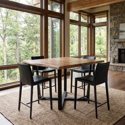 Nathan 60" Live Edge Square Counter Table - Woodland