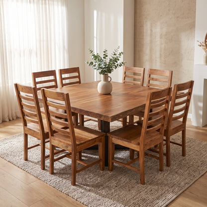 Nathan 60" Live Edge Square Dining Table - Honeycomb