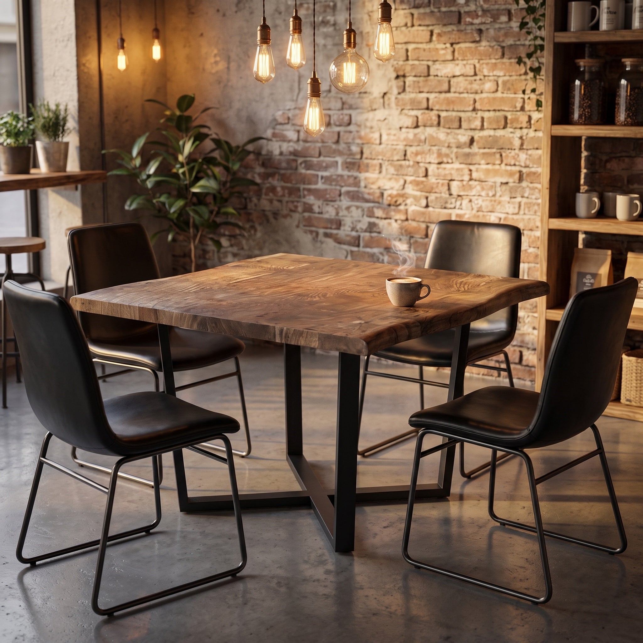 Nathan 60" Live Edge Square Dining Table - Tempest