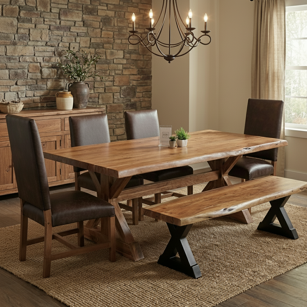 Nathan 72" Live Edge Dining Bench - Honeycomb