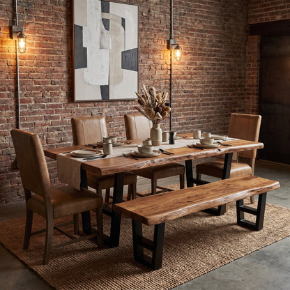 Nathan 84" Live Edge Dining Table - Honeycomb