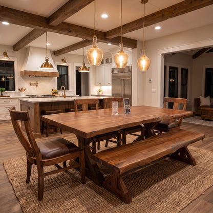 Nathan 84" Live Edge Dining Table - Woodland