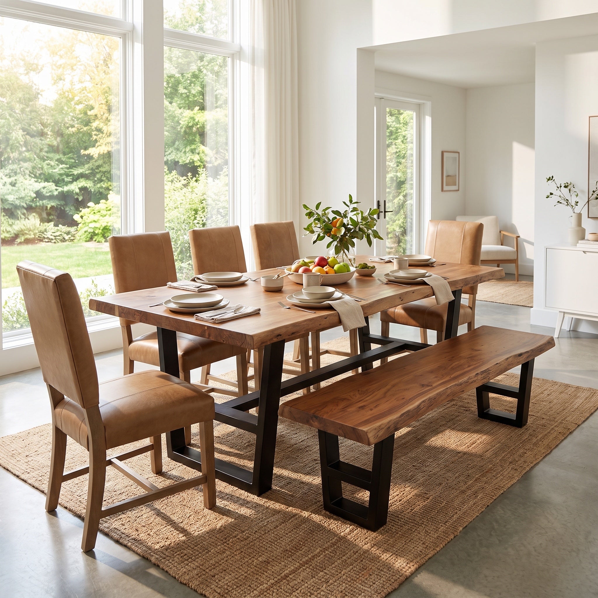 Nathan 96" Live Edge Dining Table - Honeycomb