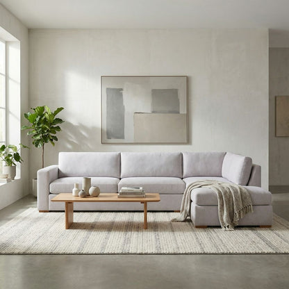 Nathan Luxe Express Ship 123" Sofa + Bumper Chaise