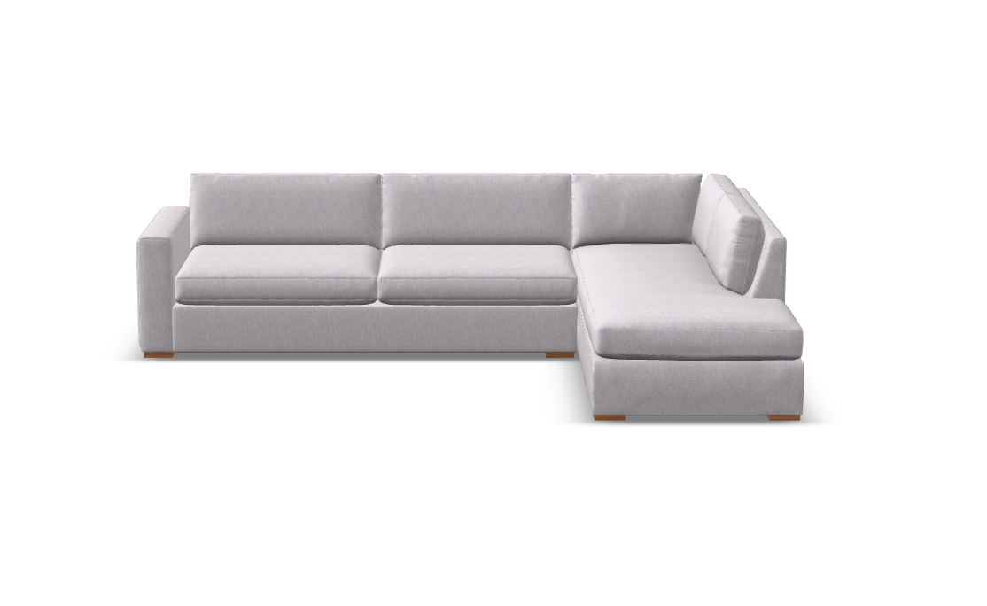 Nathan Luxe Express Ship 123" Sofa + Bumper Chaise