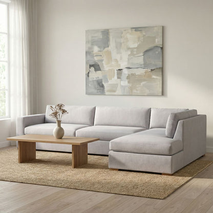 Nathan Luxe Express Ship 133" Sofa + Bumper Chaise